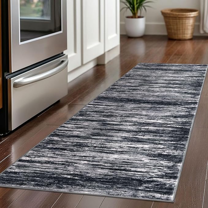 2x5 Modern Abstract Runner Rug for Hallways, Non-Shedding Washable Rug for - Image 2