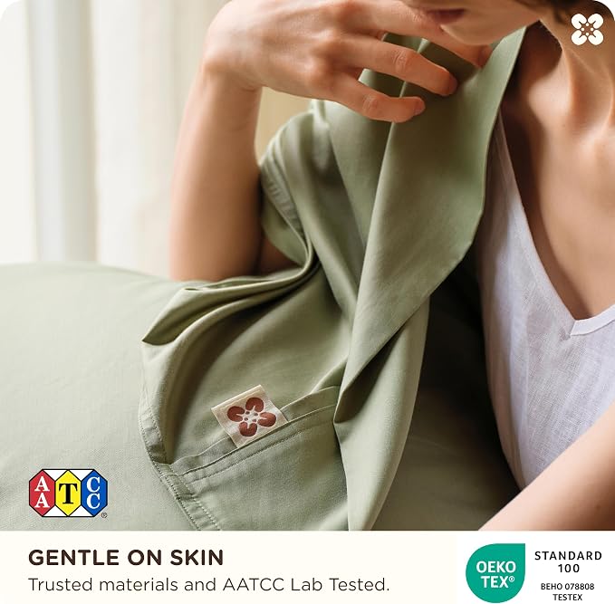 Bedsure Cooling Sheets, Rayon Derived from Bamboo & Cotton Blend, GentleSoft - Image 4