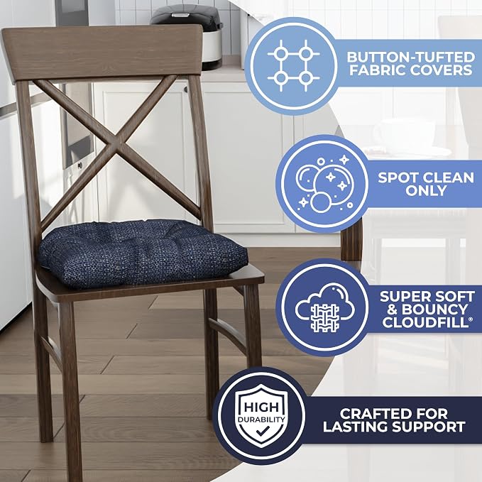Klear Vu Gripper Overstuffed Universal Non-Slip Dining Chair Cushions - Image 2