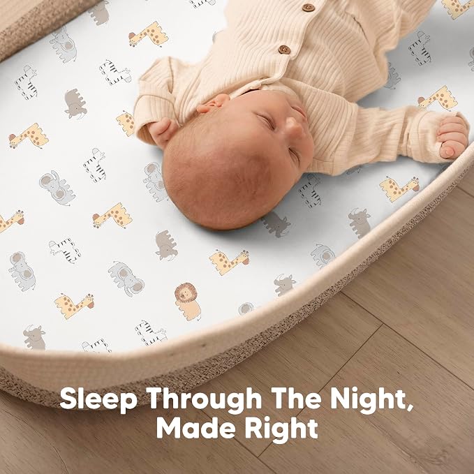 2-Pack Baby Bassinet Sheets Girl, Boy - Image 6
