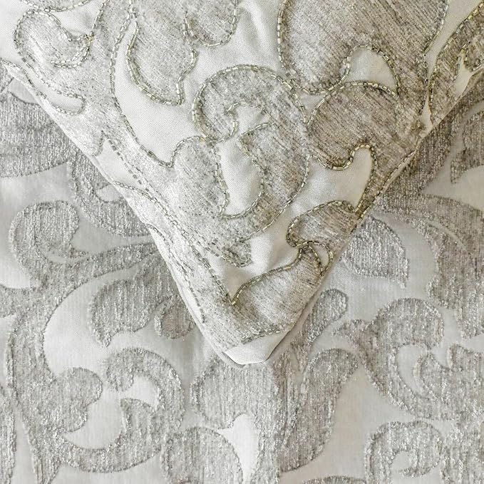 The HomeCentric King/Queen/Twin Silver Decorative King 90"x18" Bed Runner - Image 2