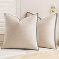 a moment Loop Yarn Linen-Like Pillow Cover Natural Soft Decorative Throw Pillow by amoment