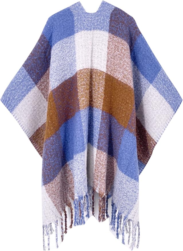 Breezy Lane Women's Shawl Wraps Warm Poncho Ruana Wrap Cardigan - Image 2