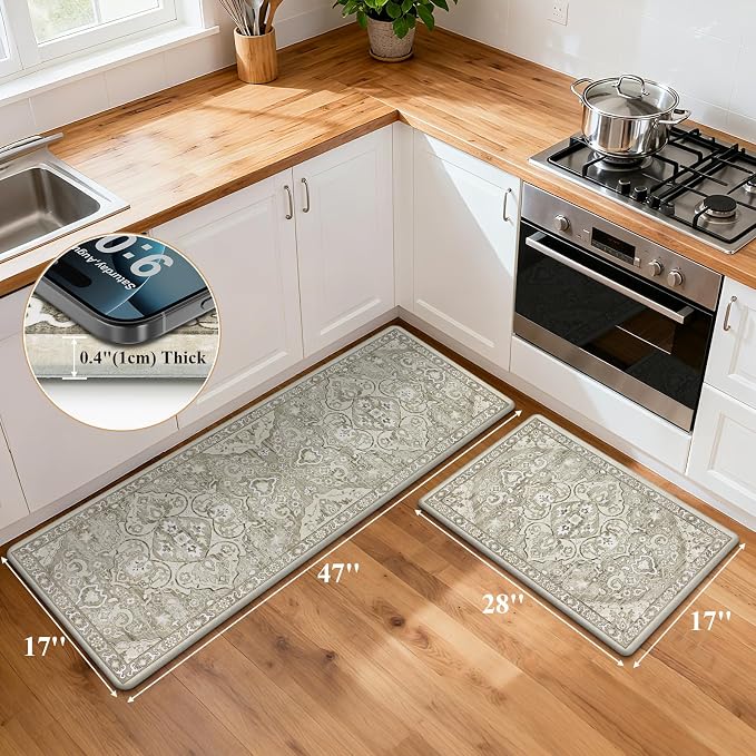 Ileading Anti Fatigue Kitchen Rugs Sets of 2 Cushioned Kitchen Mats - Image 2