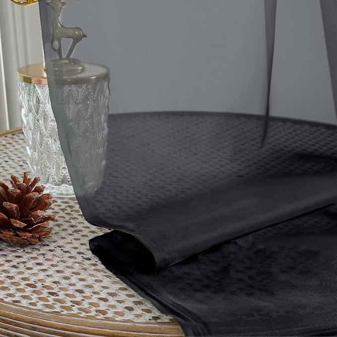 OVZME Black Sheer Curtains 120 Inches Long 2 Panels Set, 59 Inch Extra Wide - Image 4