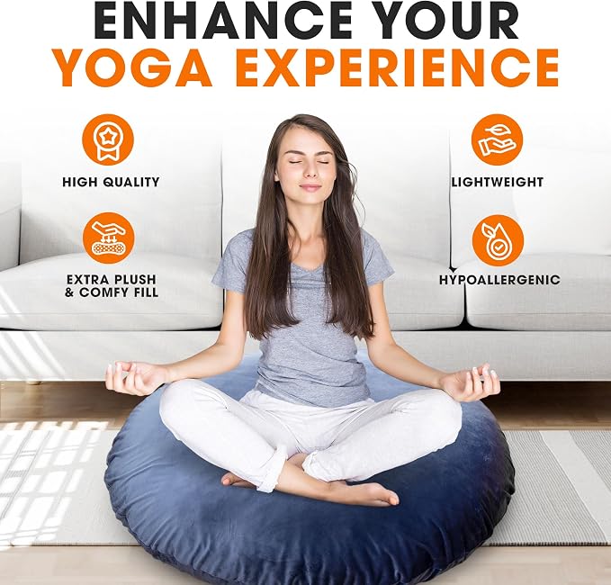 Cheer Collection Extra Large Floor Pillow, Oversized Yoga Pillow & Floor - Image 2