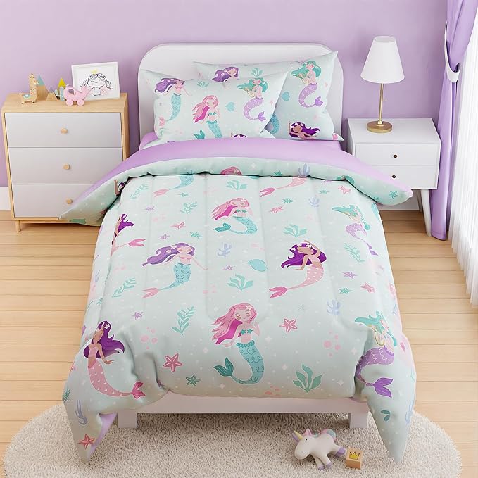 SANDJEST Mermaid Comforter Set Full Size 98x86in by SANDJEST