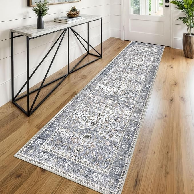 KUTA Vintage Floral Washable Hallway Runner, 2x8 Runners by KUTA
