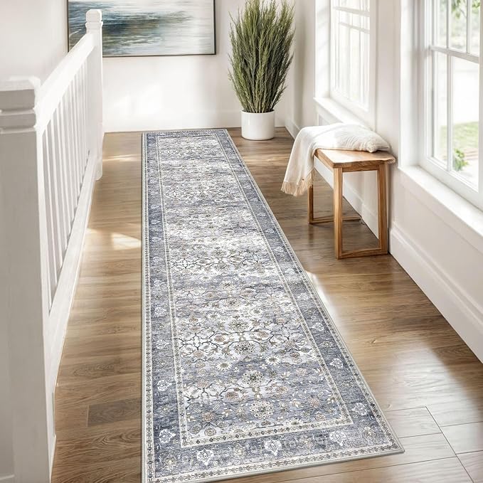 KUTA Vintage Floral Washable Hallway Runner, 2x8 Runners - Image 3