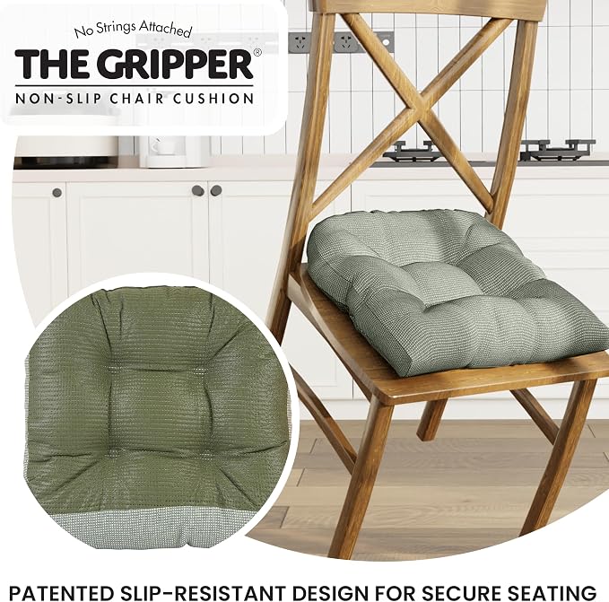 Klear Vu Gripper Overstuffed Universal Non-Slip Dining Chair Cushions - Image 5