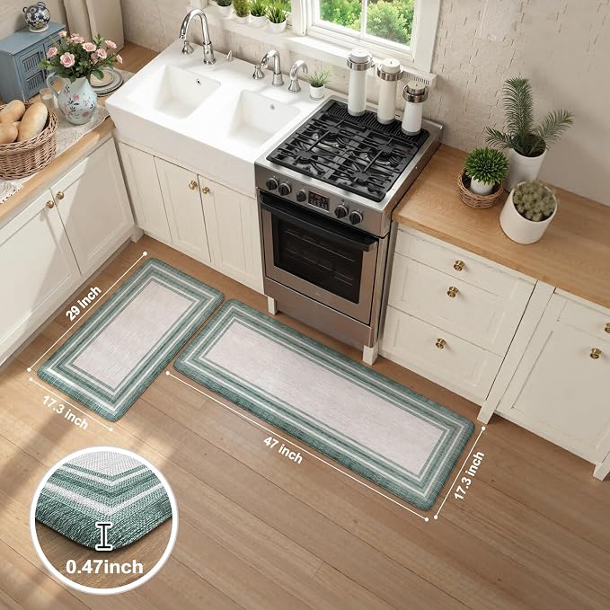 KIMODE Anti Fatigue Kitchen Mats, Farmhouse Kitchen Rugs Non Slip Rubber Backing - Image 3