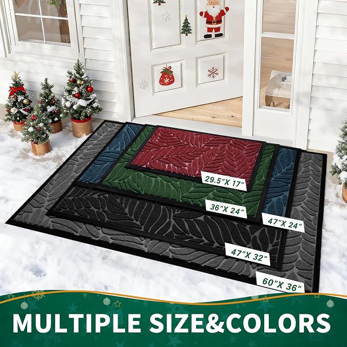 Yimobra Front Door Mat Outdoor Indoor, 29.5x17 All-Season Waterproof Door Mat - Image 2