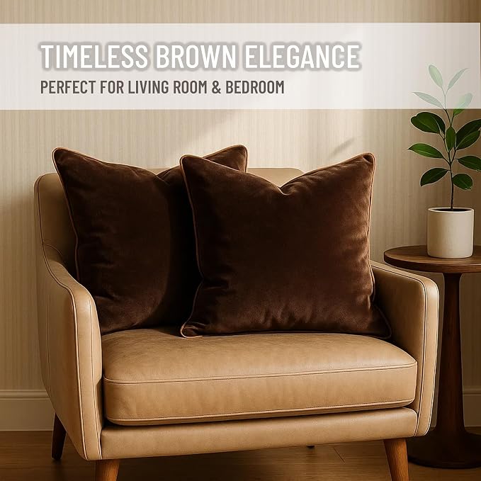 2 Pack Velvet Decorative Throw Pillow Covers, Contrast Piping, Indoor Use - Image 4
