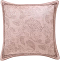 Pink Farmhouse Throw Pillow Covers, Birds and Flowers Pattern Cozy Velvet by bilingaier