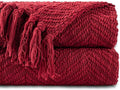 BATTILO HOME Christmas Decor Red Throw Blanket by BATTILOHOME