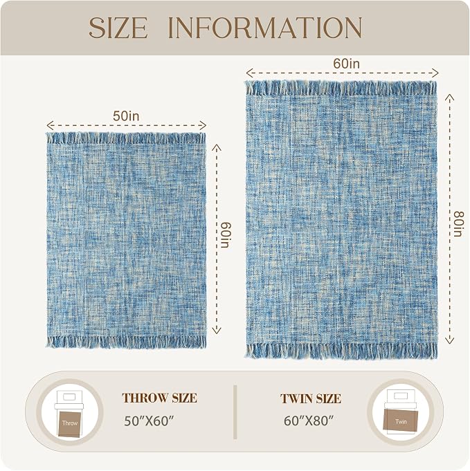 Multi-Color Light Blue Cable Knitted Throw Blanket - Image 9