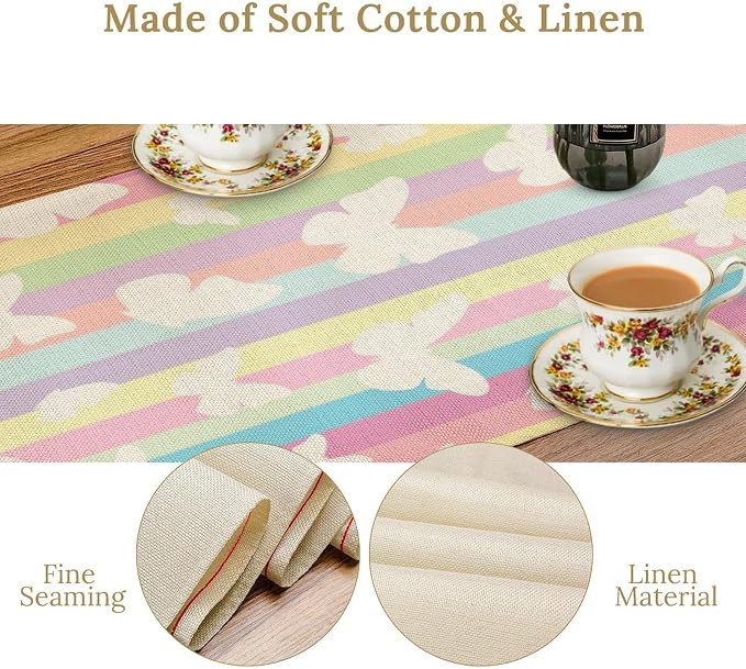 Rainbow Butterfly Kids Girl Table Runner - Image 4