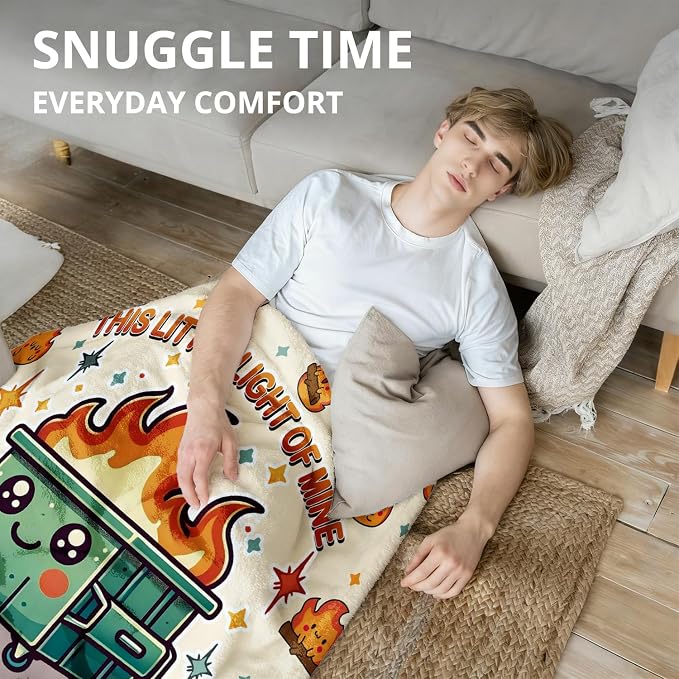Dumpster Fire Funny Blanket, This Little Light of Mine Funny Throw Blankets - Image 2