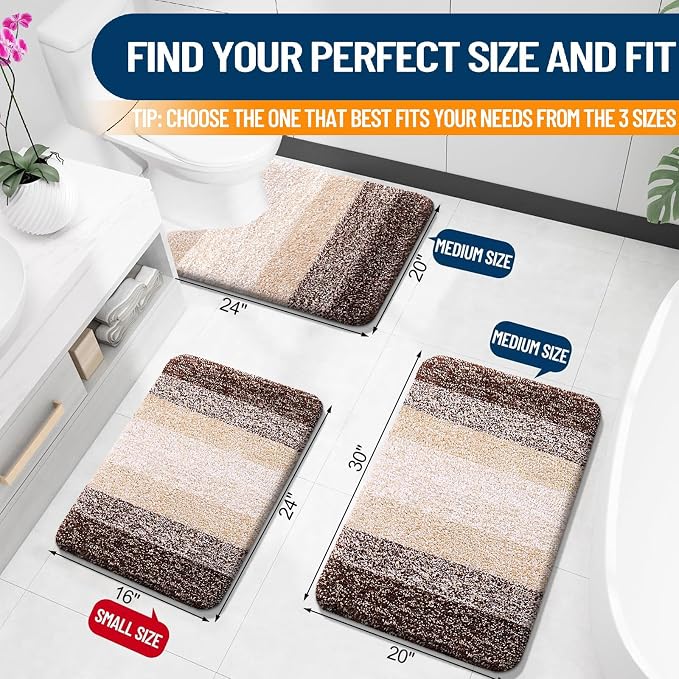 OLANLY Bathroom Rug Mat 24x16, Extra Soft and Absorbent Microfiber Bath Rugs - Image 2