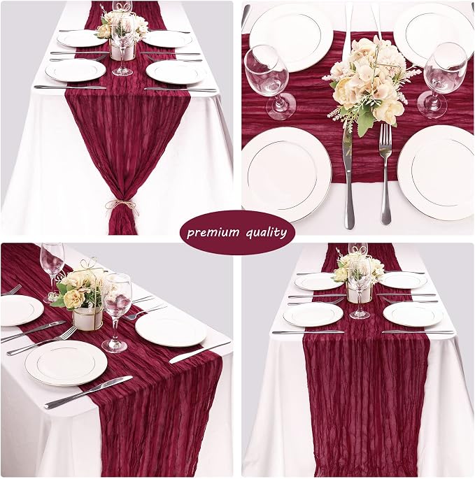 12 Pack 13Ft Cheesecloth Table Runner 35x157 Inch Boho Gauze Rustic Long Table - Image 5