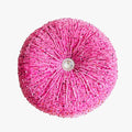 Round Throw Pillow, 13.7" Soft Glitter Sequin Pleated Pumpkin Decorative Round by Unknown