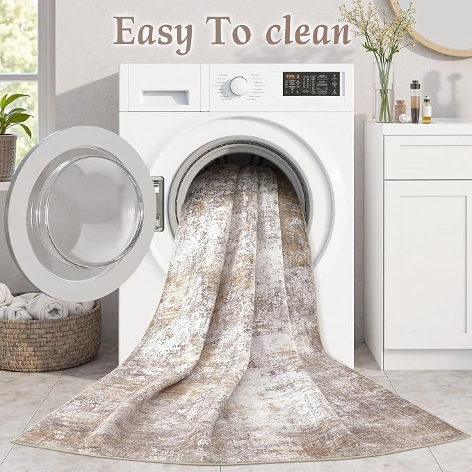 Washable 5X7 Area Rug: Modern Abstract Soft Non-Slip Indoor Rugs Home Decor - Image 4