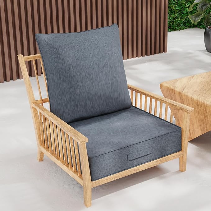 Outdoor Olefin Water-Resistant Deep Seat Cushion Set, Thickened Sofa Chair Pad - Image 7