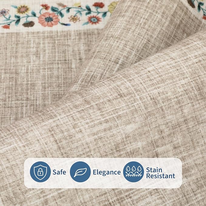 GarveeHome Washable Rugs for Living Rom 8 x 10 Large Area Rug Farmhouse Floral - Image 4