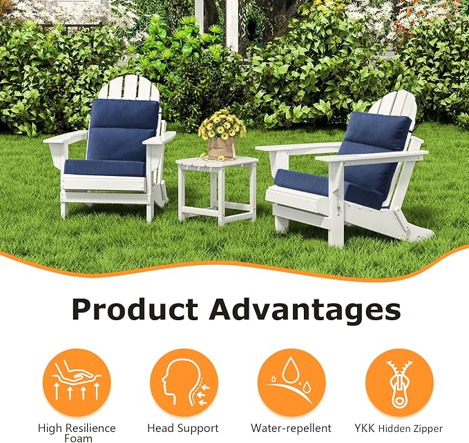 Sunbrella Outdoor High Back Chair Cushion Seat Pads, 44 x 21 Inch - Image 3