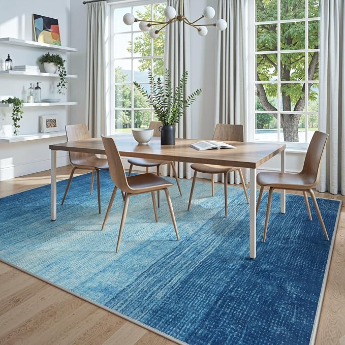 Wonnitar Modern Ombre Washable Area Rug, Non-Slip Soft Dining Room Rug - Image 3