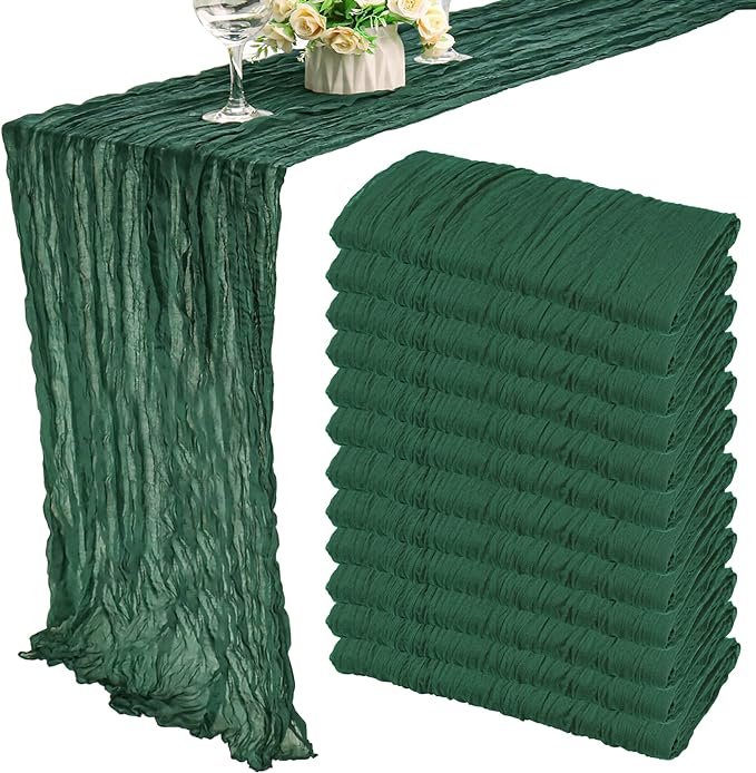 12 Pack 13Ft Cheesecloth Table Runner 35x157 Inch Boho Gauze Table Runner by Fivenl