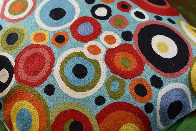 Turquoise Polka Dots Decorative Pillow Cover Contemporary Pillowcase Blue - Image 8