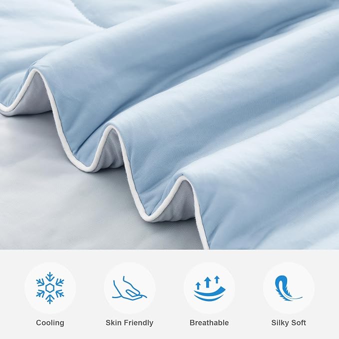 EASELAND Cooling Comforter King, Cold Touch Fabric Absorbs Body Heat, - Image 2