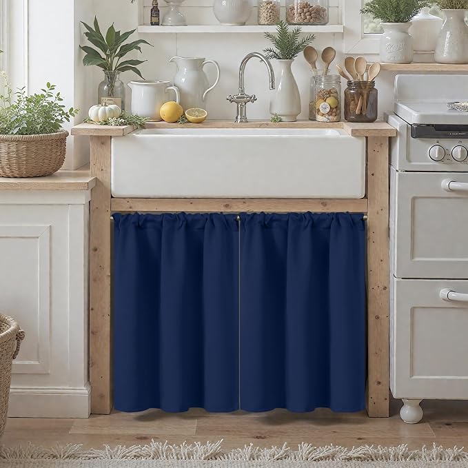 BGment Short Blackout Kitchen Window Curtains Over Sink - Image 2