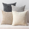 Decorative Throw Pillow Covers 18x18 Inch Set of 4, Soft Solid Farmhouse by ZSkogur