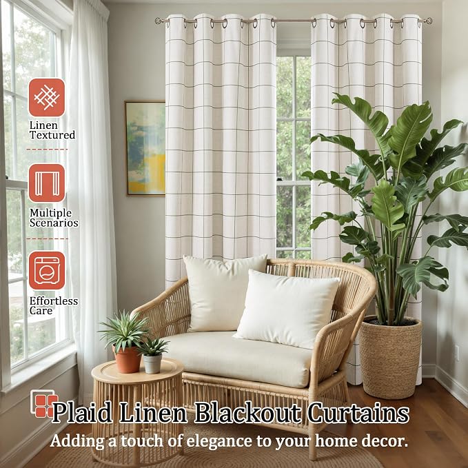 Linen Blackout Curtains for Living Room - Image 2