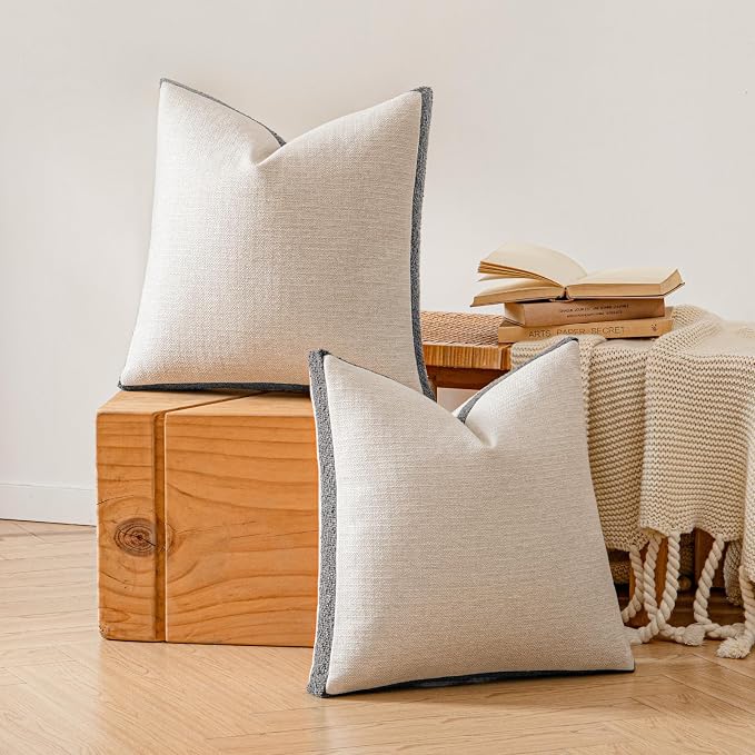 a moment Loop Yarn Linen-Like Pillow Cover Natural Soft Decorative Throw Pillow - Image 2