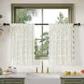 Anmao Vintage Lace Kitchen Curtains 36 Inches Long 2 Panels, Romantic Semi by Anmao