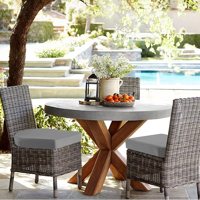 idee-home Outdoor Chair Cushions Set of 2, Thick 17" x 17" x 3" Outdoor Seat - Image 7