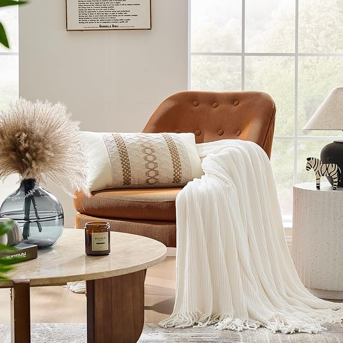 inhand Throw Blanket for Couch Bed, Chunky Chenille Woven Soft Blankets - Image 2