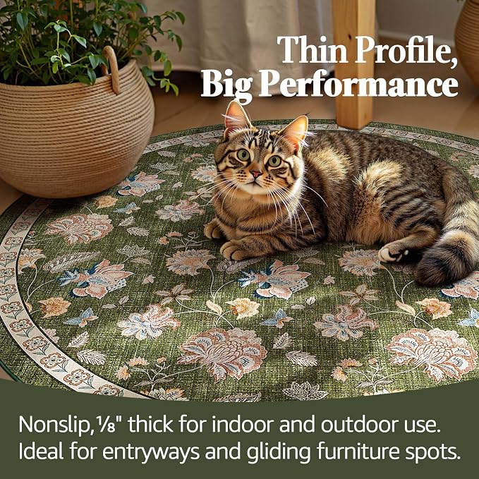 jinchan Elora 7ft Floral Round Rug - Image 5