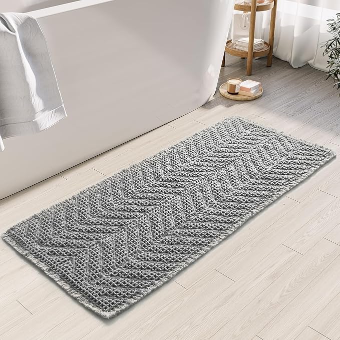 BohoBath Matts, Upgraded Waffle Super Absorbent Bath Mat, Bathroom Rugs Non by BULULOM