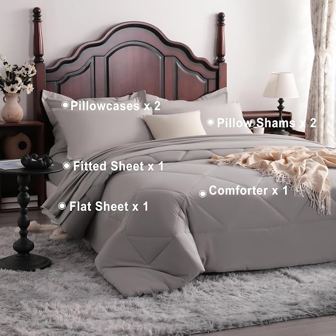 NTBAY Queen Comforter Set with Sheets, 7 Pieces Soft and Breathable Queen - Image 4
