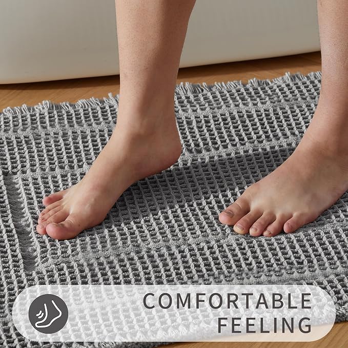 Bath Mats for Bathroom Non Slip, Waffle Luxury Bath Mat, Machine Washable Bath - Image 4