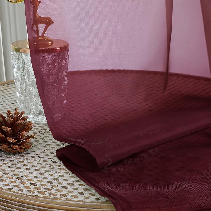 OVZME Burgundy Bedroom Curtains 96 Length - Image 4