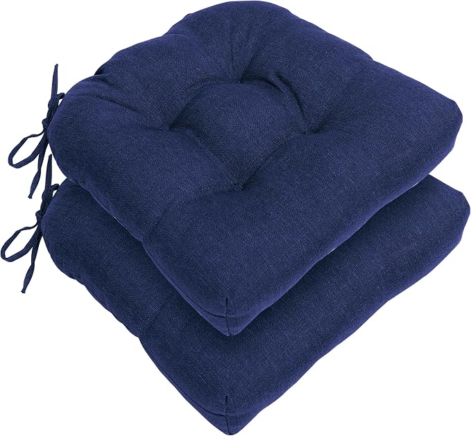 RACE LEAF Outdoor Seat Cushions Set of 2, Plump Filling Tufted Water-Resistant by RACELEAF