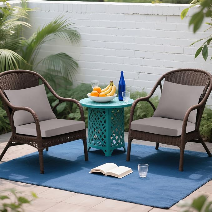 Outdoor Seat Cushion Set 22 x 22 In, Water-Resistant & Fade-Resistan, Patio - Image 2