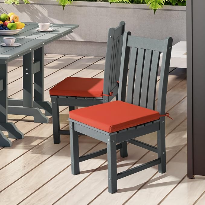 WestinTrends Solace Outdoor Patio Kitchen Dining Chair Square Seat Cushions Set - Image 2