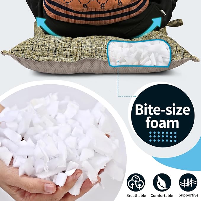 SINSOSSO Large Floor Pillow 22", Thickened Bite-Size Memory Foam Square - Image 6