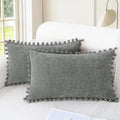 CaliTime Throw Pillow Covers Decorative 20 X 12 Inches Pack of 2 Cozy Solid by CaliTime
